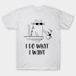 Cat I Do What I Want Design, Cat Tshirt, Cat Sticker, Men Women Kitten T-Shirt